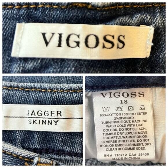 Vigoss Jeans Jagger Skinny Ankle Mid Rise Medium Wash Women’s Plus Size 18 - Picture 5 of 6